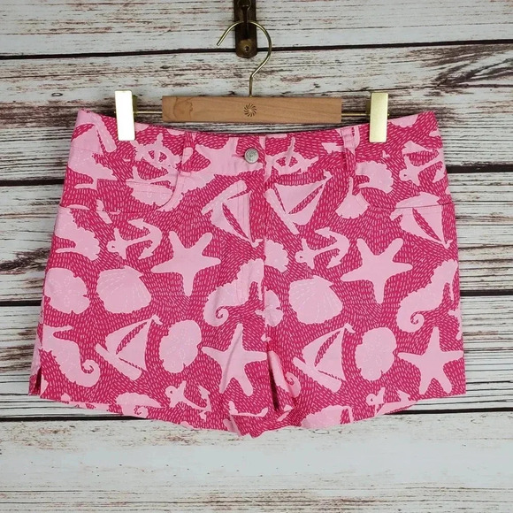 Lilly Pulitzer Pants - Lilly Pulitzer Womens Size 0 Pink Anchor, Sea Shell, Starfish Print Shorts